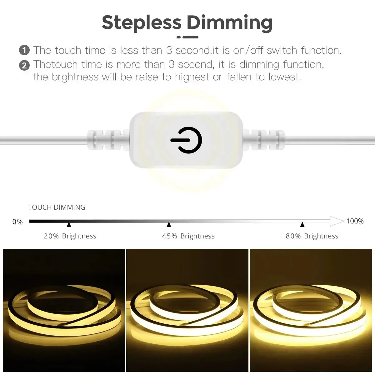 LED Strip Light 5V USB COB 320LEDs/M Waterproof for Kitchen Decor