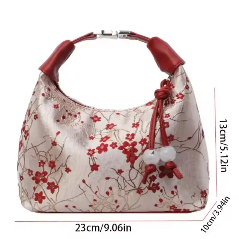Elegant Embroidered Chinese Style Handbag Purses Canvas Hanfu Cheongsam Handbag Zipper Crossbody Bag Ladies Gifts