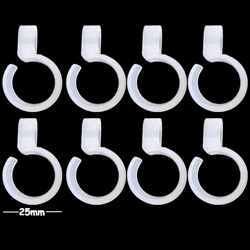 Windbestendige hanger haak, antislip kledinghangers van droogrek, doorzichtige plastic haak voor 1 inch diameter staaf, kleding droogrek organizer 20 stuks