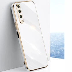 Luxury Square Plating Shockproof Back Cover for Huawei Y9s (Gs6D White)
