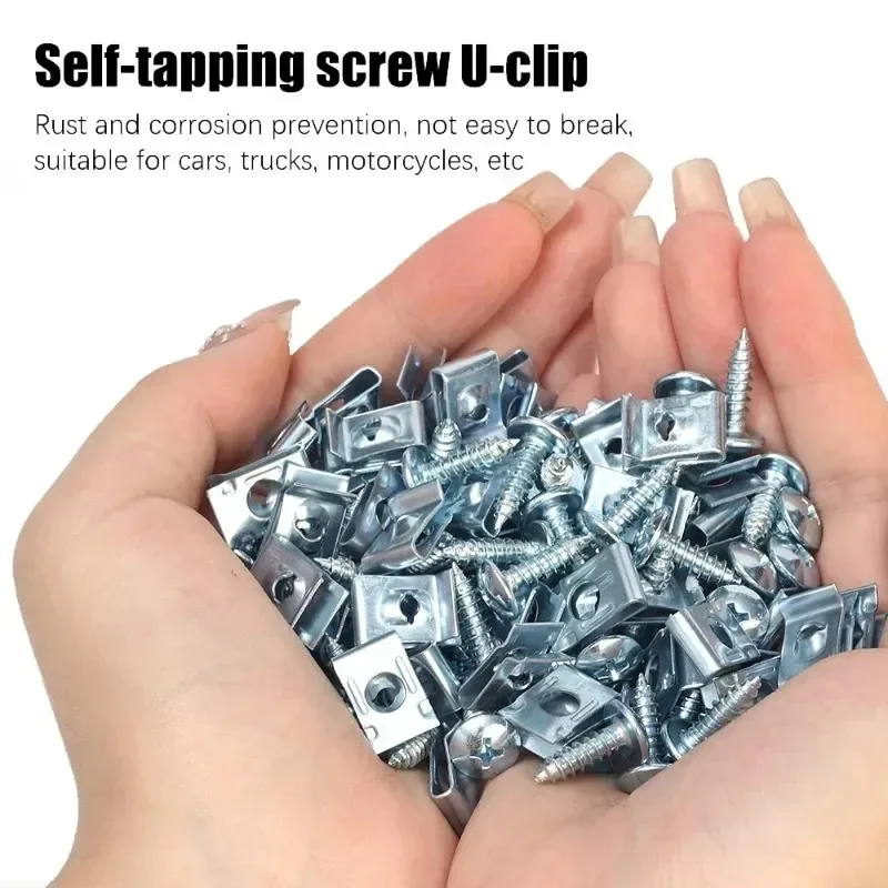 M5 U-Type Anti-Rust Metal Fasteners with Screws for Auto Fender and Bumper Protection