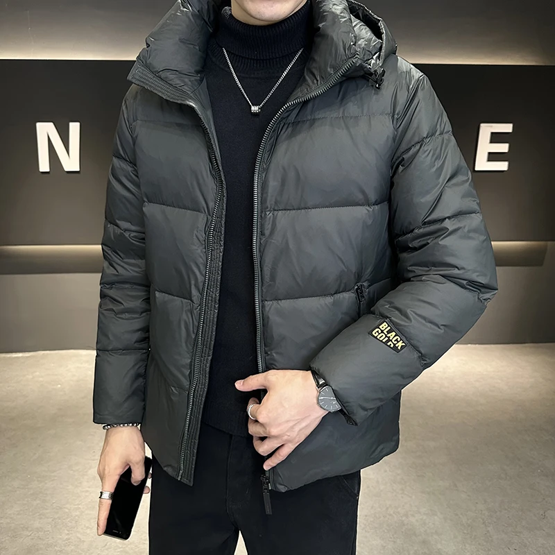 

Casual 2023 Autumn Winter Men's Black Hooded White Duck Down Jackets Top Grade Warm Puffer Coats Outwear Thick Parkas Clothing