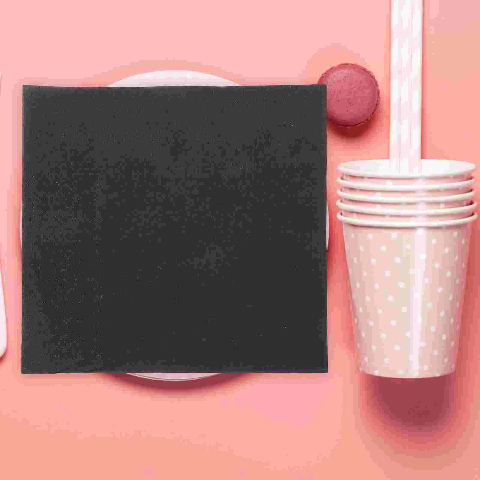 20 Sheets Bulk Lunch Napkin Cocktails Camping Birthday Decorations Paper Black Napkins