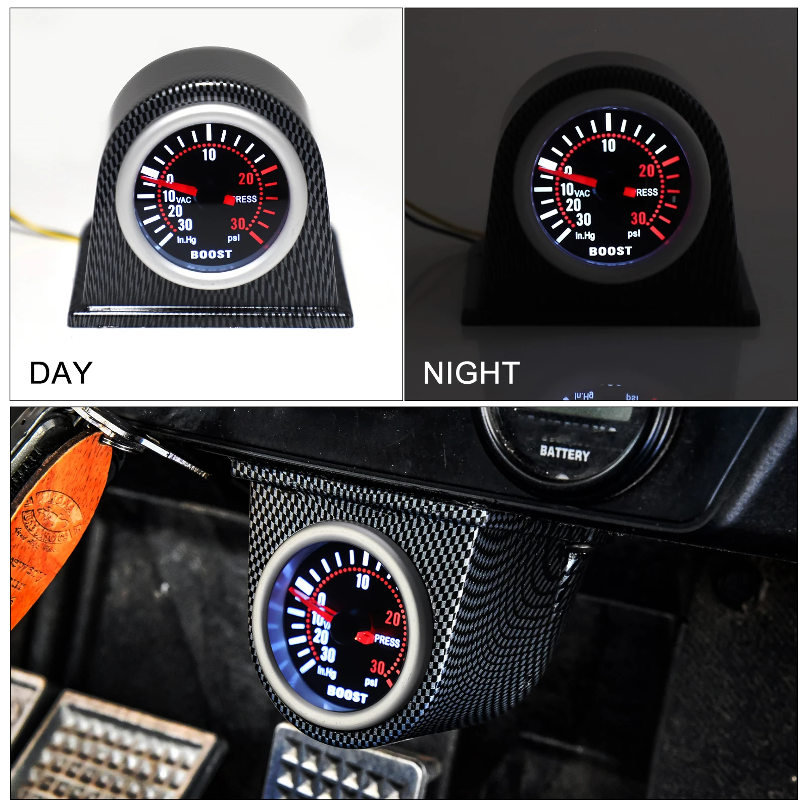 Manometro Pressione Turbo Digitale 2 Pollici - Misuratore Boost PSI LED 12V Per Auto - Foto 9