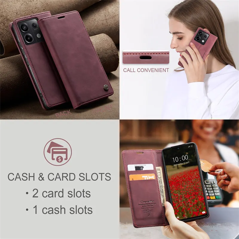 Magnetic Flip Leather Wallet Card Case Cover