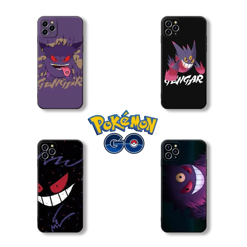 Anime Cartoon Pokemon Gengar Silicone Shell Anti Fall For Iphone 6 7 8 Plus X Xs Xr Max 1112 13 Pro Max Boy Girl Unisex Couples Aliexpress