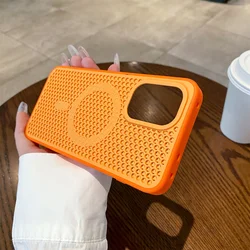 Ultra - Cooling Magnetic Mesh Case with Wireless Charging Compatibility for OnePlus ACE 6T (Orange)