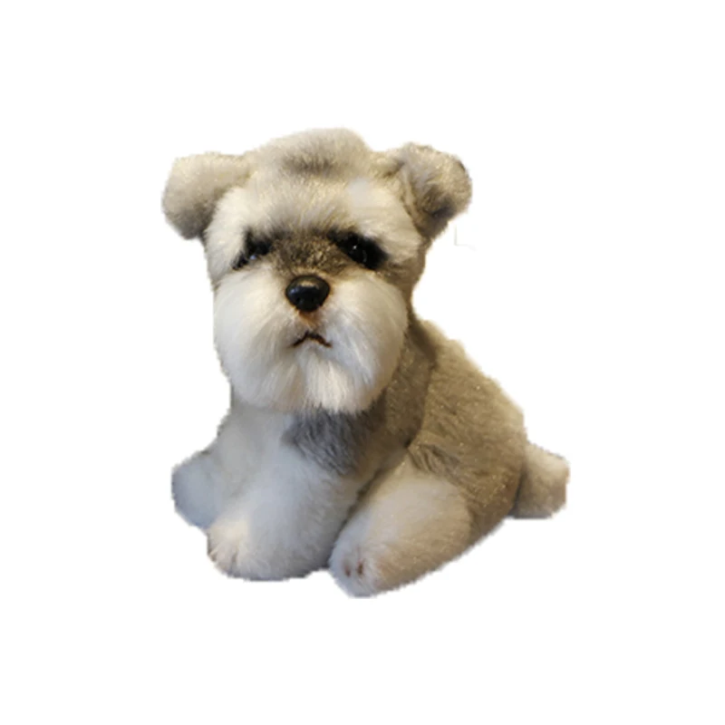 Kawaii Schnauzer Dog Plush Toy Small Soft Simulation Kids Stuffed Animal Toys for Children Cute Photo Props Girls Birthday Gift