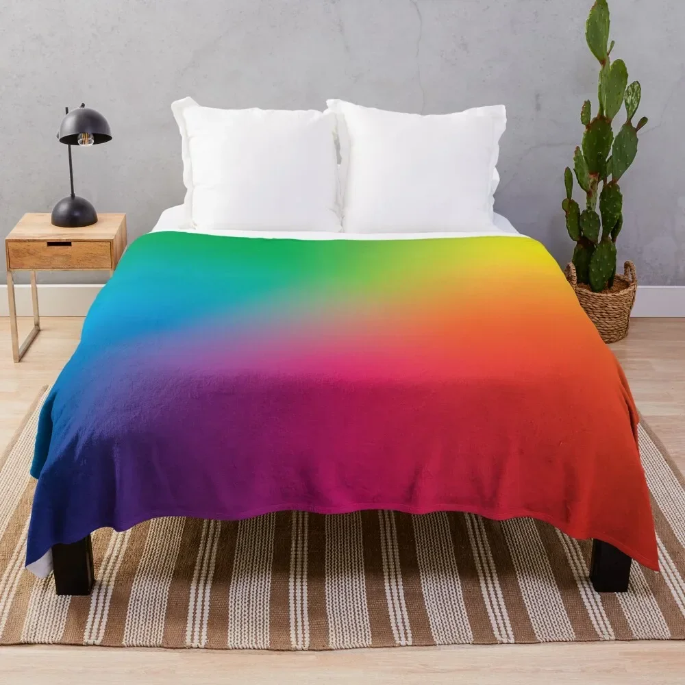 

Soft Rainbow Throw Blanket Hairys Winter beds Blankets For Sofas Decorative Sofa Blankets