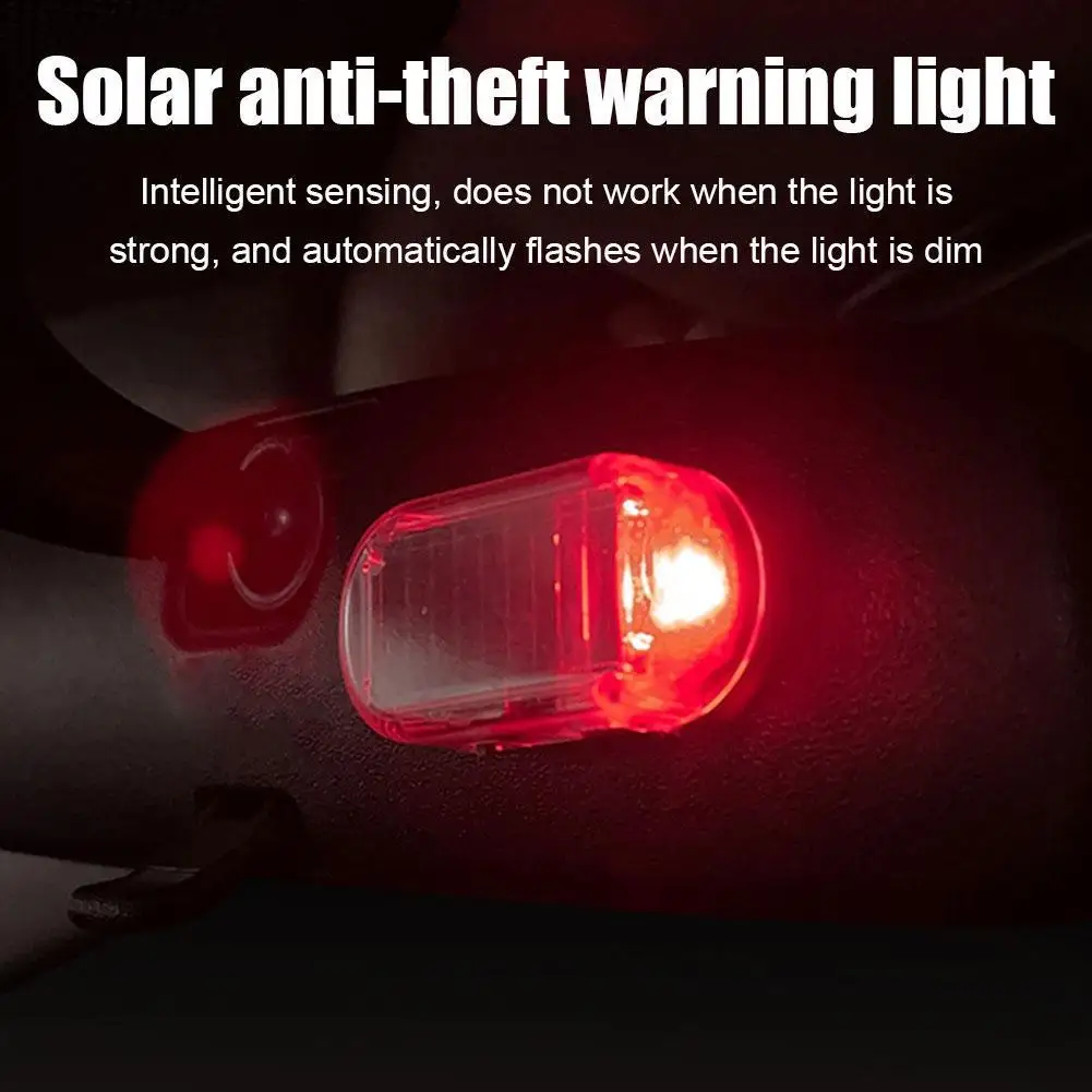 Solar Car Alarm LED Light Atmosphere Lamp Car Touch Warning Emergency Sensing Usb Charging Anti-Theft Roof Lamp Z2R0