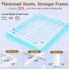 NEW Floating Bed Frame Queen Size with LED Lights, Metal Platform Queen Bed, No Box Spring Needed, Easy to Assemble (Queen) 3