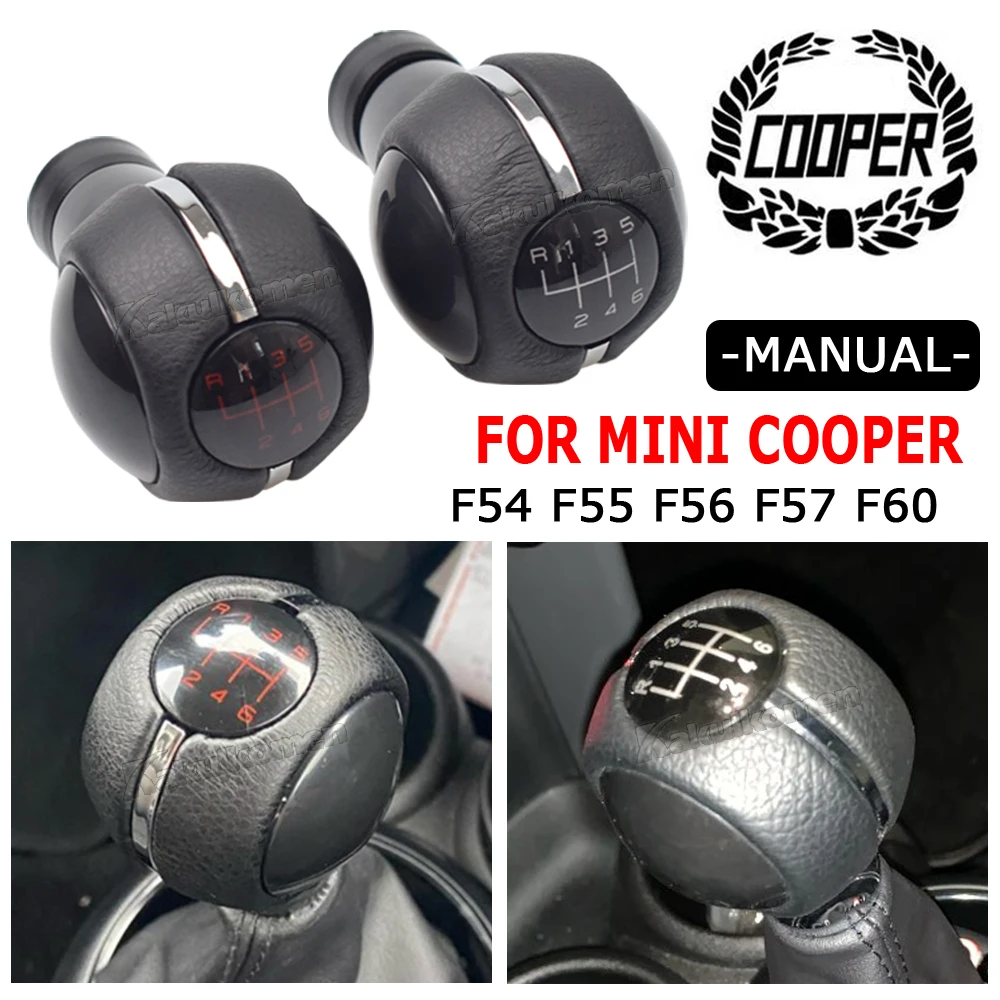 Pommeau de levier de vitesse de voiture manuel à 6 vitesses, couvercle de  manette de vitesse, accessoire en cuir ABS pour Mini Cooper F54, F55, F56,  F57, F60 - AliExpress