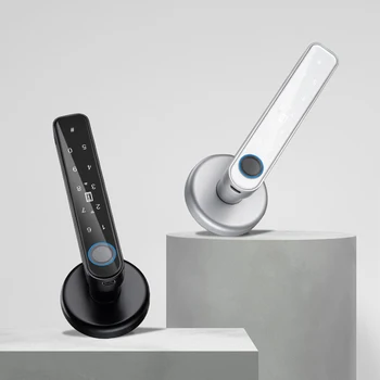 Fingerprint Door Lock Anti Peeping Password Handle Lock TTLOCK APP Control Type-C Emergency Charge for 3.5-6.5cm Thickness Doors 1