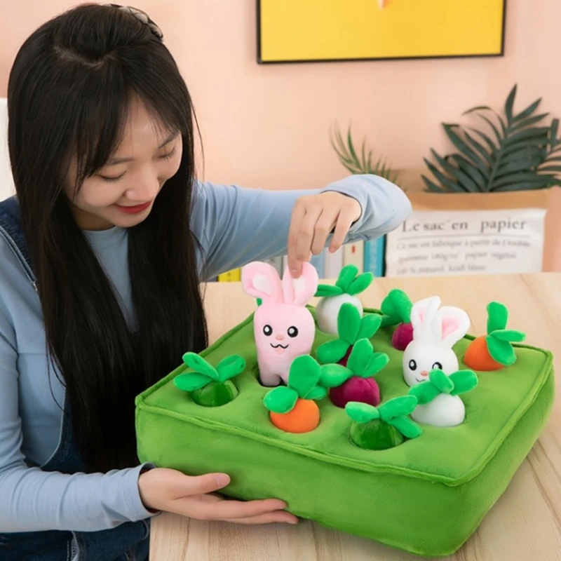 

Montessori Toy for 1 Years Old Toddlers Carrots Harvest Sorting Game Plush Toy Pulling Radish Decompression Toys Plush Toys