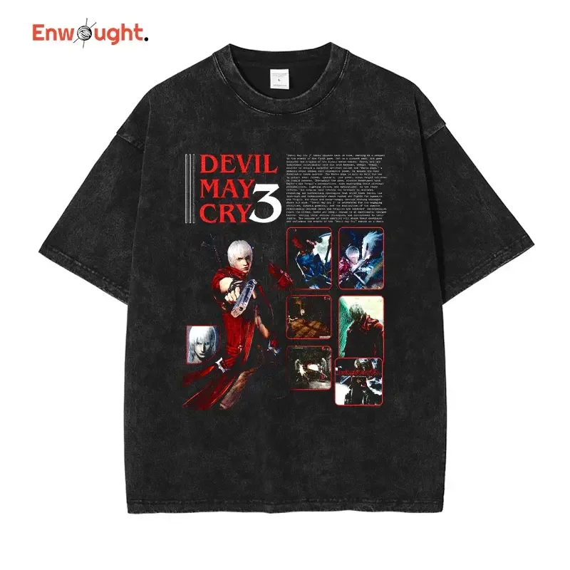 Dante Vergil Nero T Shirt Hip Hop PC Jogo Devil May Cry Vintage