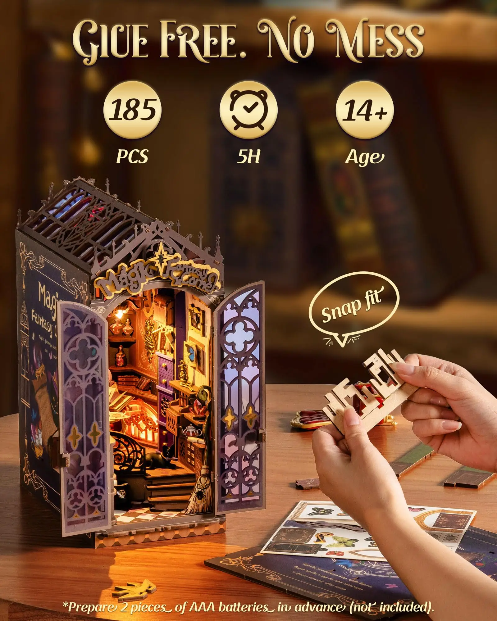 Rolife Magic Fantasy Corner DIY Book Nook Shelf Insert Magic Style