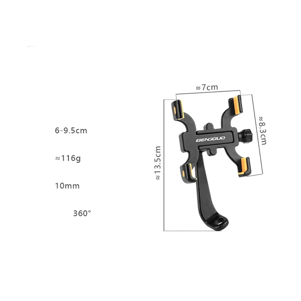 Fahrrad-Handyhalterung aus Aluminiumlegierung, Lenker, vier Krallenhalterung, 360° ° Drehbar, verstellbar, für iPhone Samsung Universal – Detail 6