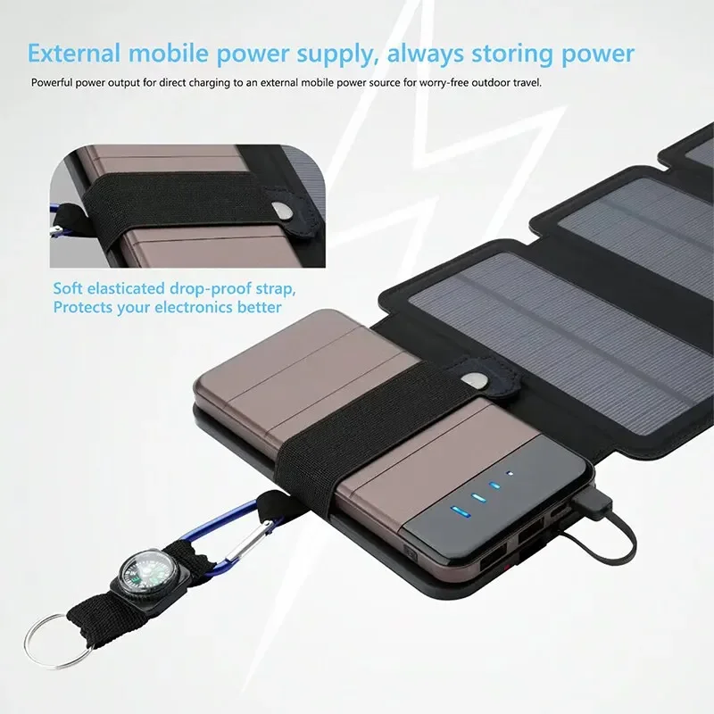 Portable Solar Panel 5V 1A USB Output For Outdoor Camping