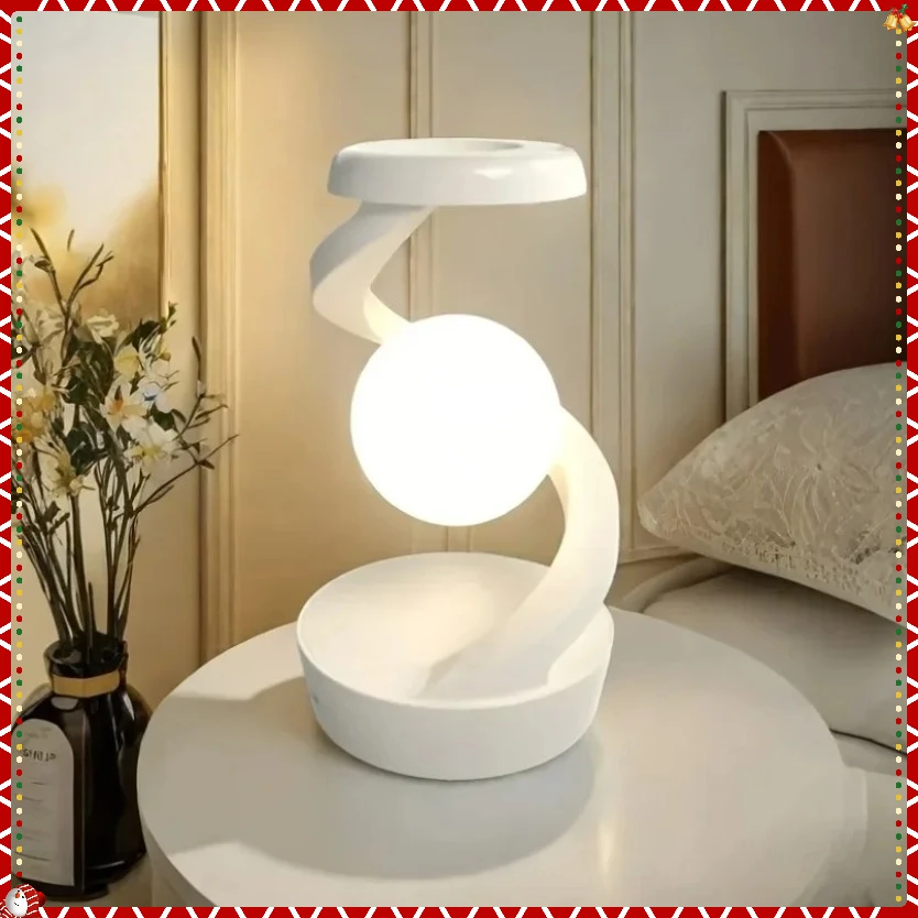 3D Levitating Ball Wireless Charger Lamp RGB Floating LED Night Light Floating Spinning in Air with LED Moon Lamp Fast Charging