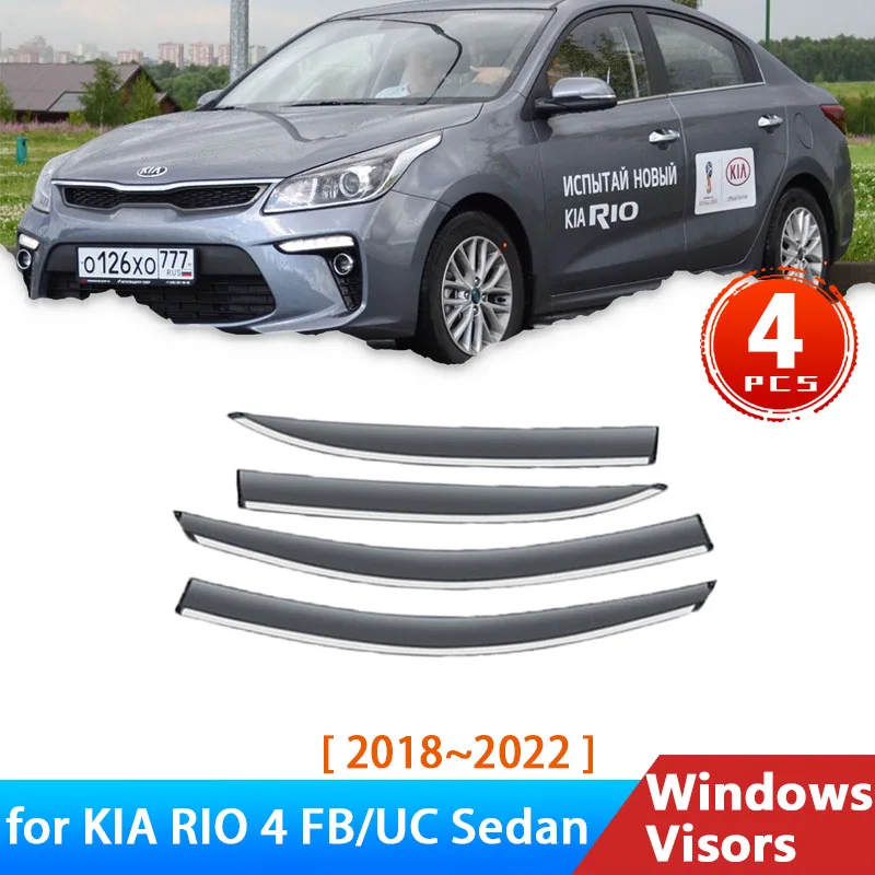 

Deflectors for KIA RIO 4 FB UC Sedan 2018~2022 2021 Accessories Car Side Windows Visors Rain Eyebrow Guards Sun Visor Windshield