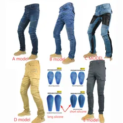 4 Season Classic Motorcycle Riding Jeans Collection PK718 PK719 Motorcycle Pants Pantalones Motocicleta Hombre Featherbed Gears