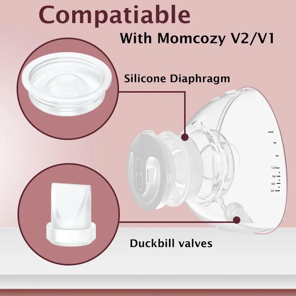 Duckbill Valves and Silicone Diaphragm Compatible with Momcozy V2/V1 Breast Pump Replacement Accessories,For Momcozy V2/V1 Parts 2