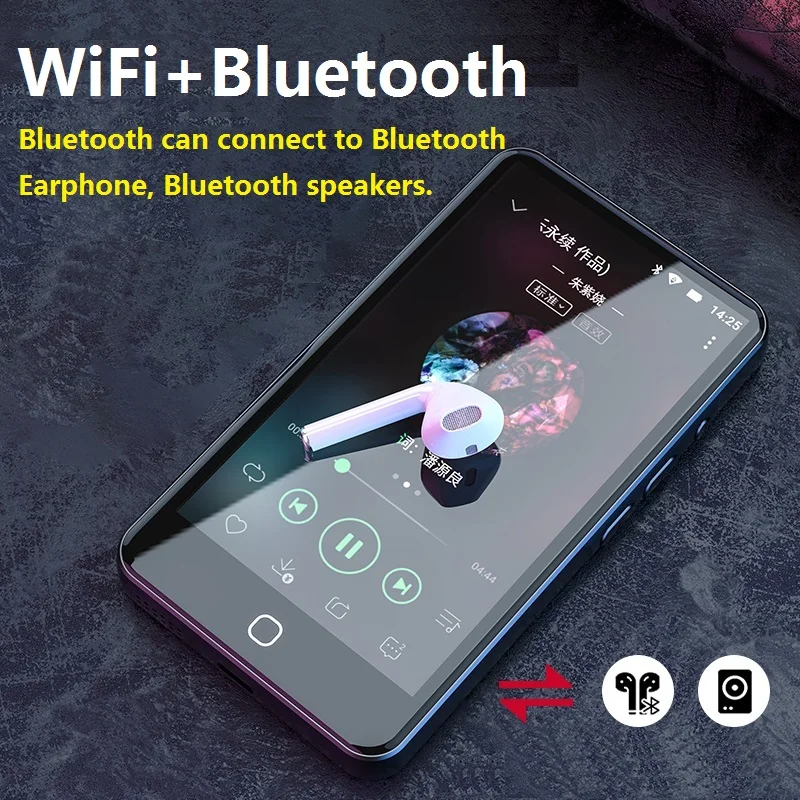 RUIZU H5 Android WiFi MP4 Player Bluetooth5.0 Full Touch Screen 4.5inch 16GB Music Video Player With FM,Recording,E-book mp4