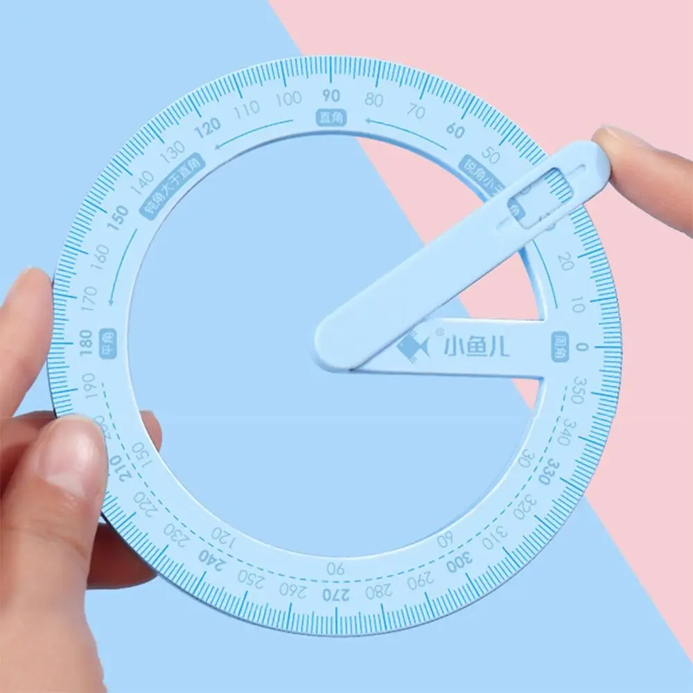 Plastic Ruler Rotatable Ruler for Creative 360 Degree Rotation Angle Draw Pointer Protractor Students