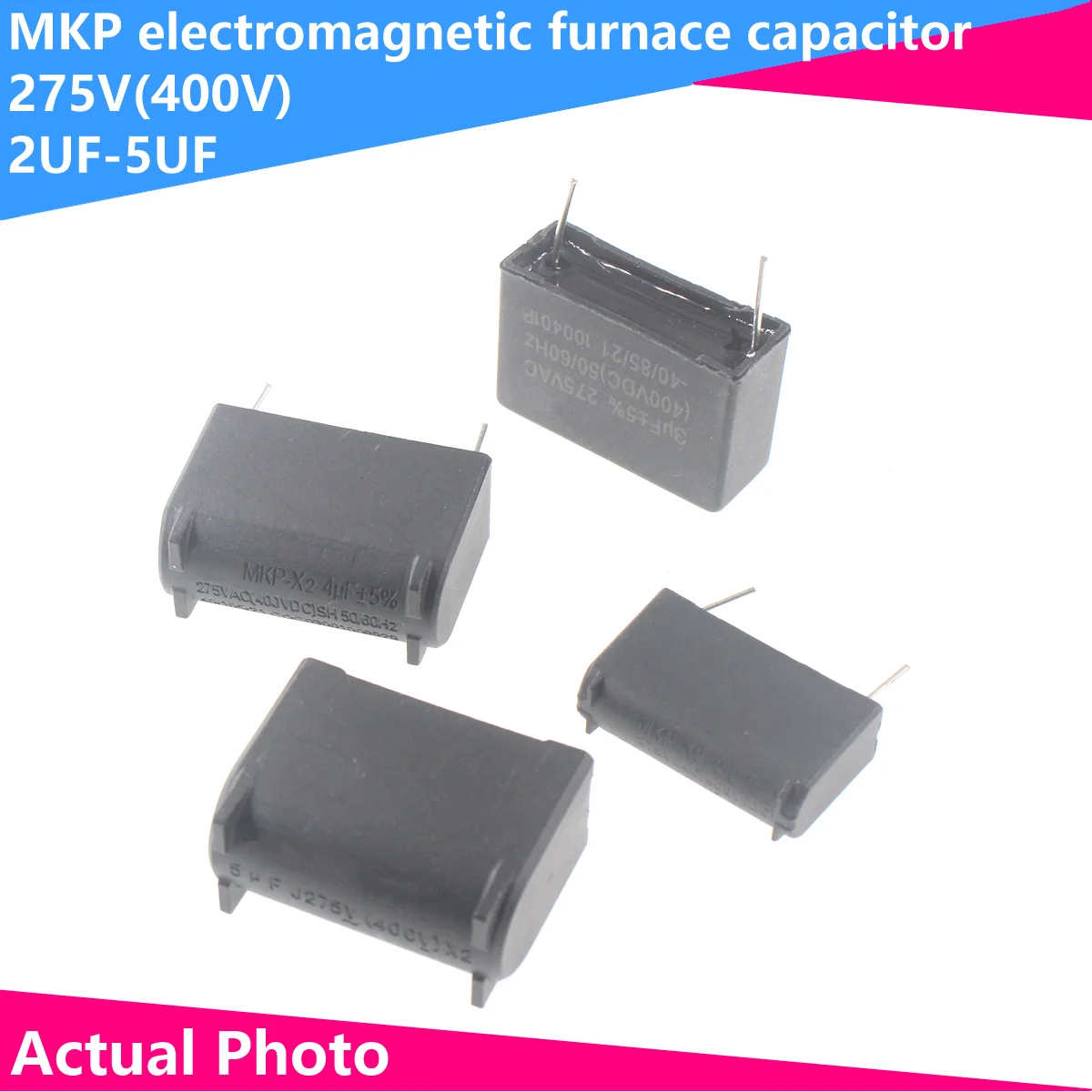 2PCS Induction Cooker Capacitor 2/0.3/0.24/0.27/5UF 275V（400V） MKP Inverter Vertical Horizontal 2pcs 100uf capacitor 100uf400v 22x25mm inverter capacity 400v100uf 22x25mm electrolyte capacitor 400v oxygen capacitor