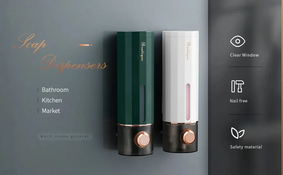 Non-Perforating Soap Dispenser Hand Sanitizer Wall Hanger Press Dispenser Home Hotel Shower Gel Shampoo Box Wall Mount