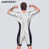 AMORESY Men Glossy Shiny One Piece Triathlon Swimming Running Overalls Road Mountain Bodysuit Racing Cycling Tracksuits Jumpsuit 4