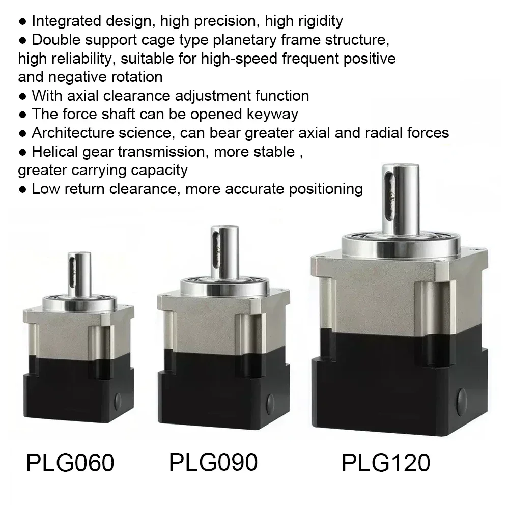 Helical Gear Reducer Gearbox Nema 17 23 34 Stepper Motor Speed Reducer 40 60 80 90 110 130 180mm Flange Servo Motor