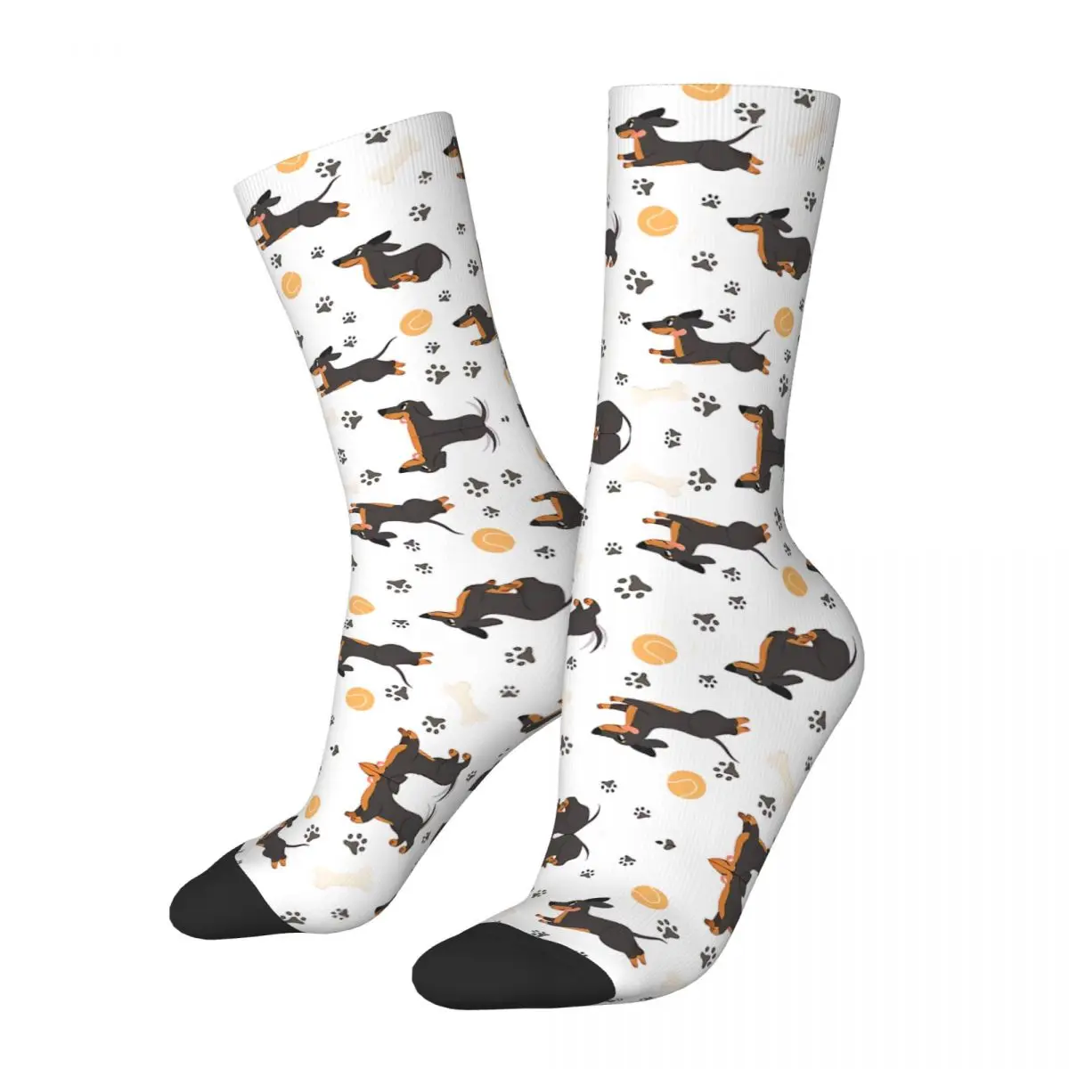Hip Hop Vintage Cute Dashchund Puppy Pattern Calzini Da Uomo Pazzi Unisex Bassotto Dog Harajuku Pattern Stampato Crew Sock Boys Gift