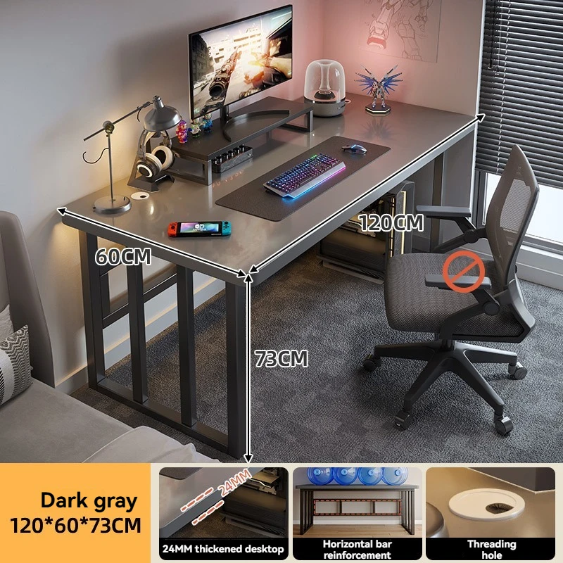 Computer desk, desktop, home bedroom, student learning, writing, internet network, red e-sports desk, rental house, simple offic