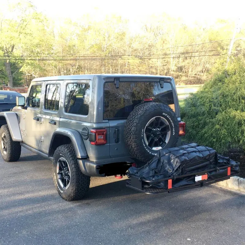 Car Trailer Luggage Rack Off Road Vehicle Black Carrying Basket Folding Shelf Rear Hanging Portable Square Mouth Trailer Frame - Image 4