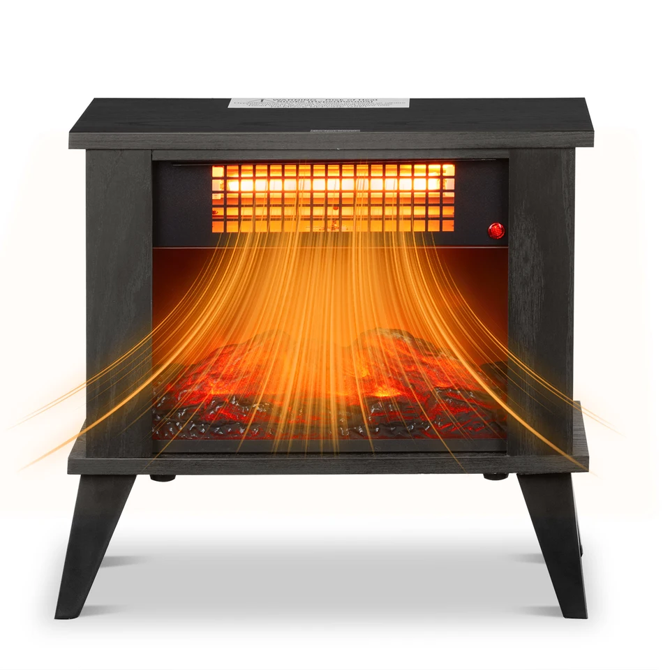 Freestanding Electric Fireplace Heater with Realistic Flame