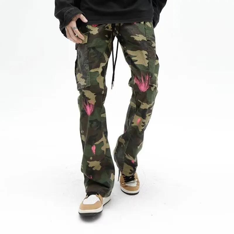 

Camouflage Splash Ink Cargo Pants Men Harajuku Hip Hop Tactics Trousers Streetwear Spring Fashion New High Street Casual Pants