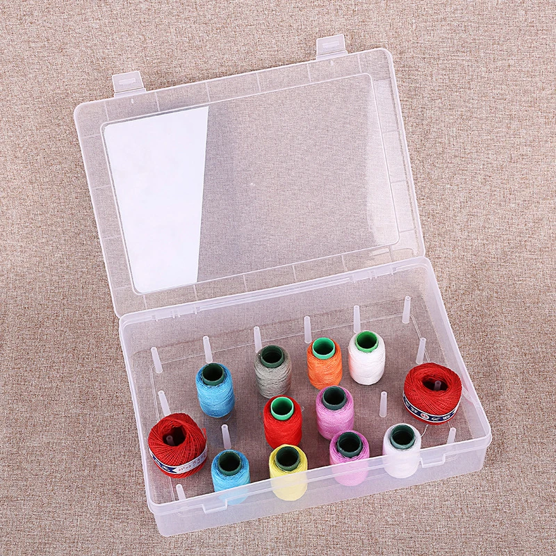 42 Spulen Kunststoff Nadel und Faden Box Home Wire Organizer Angelschnur Box Craft Spool Organizer Näh organisator