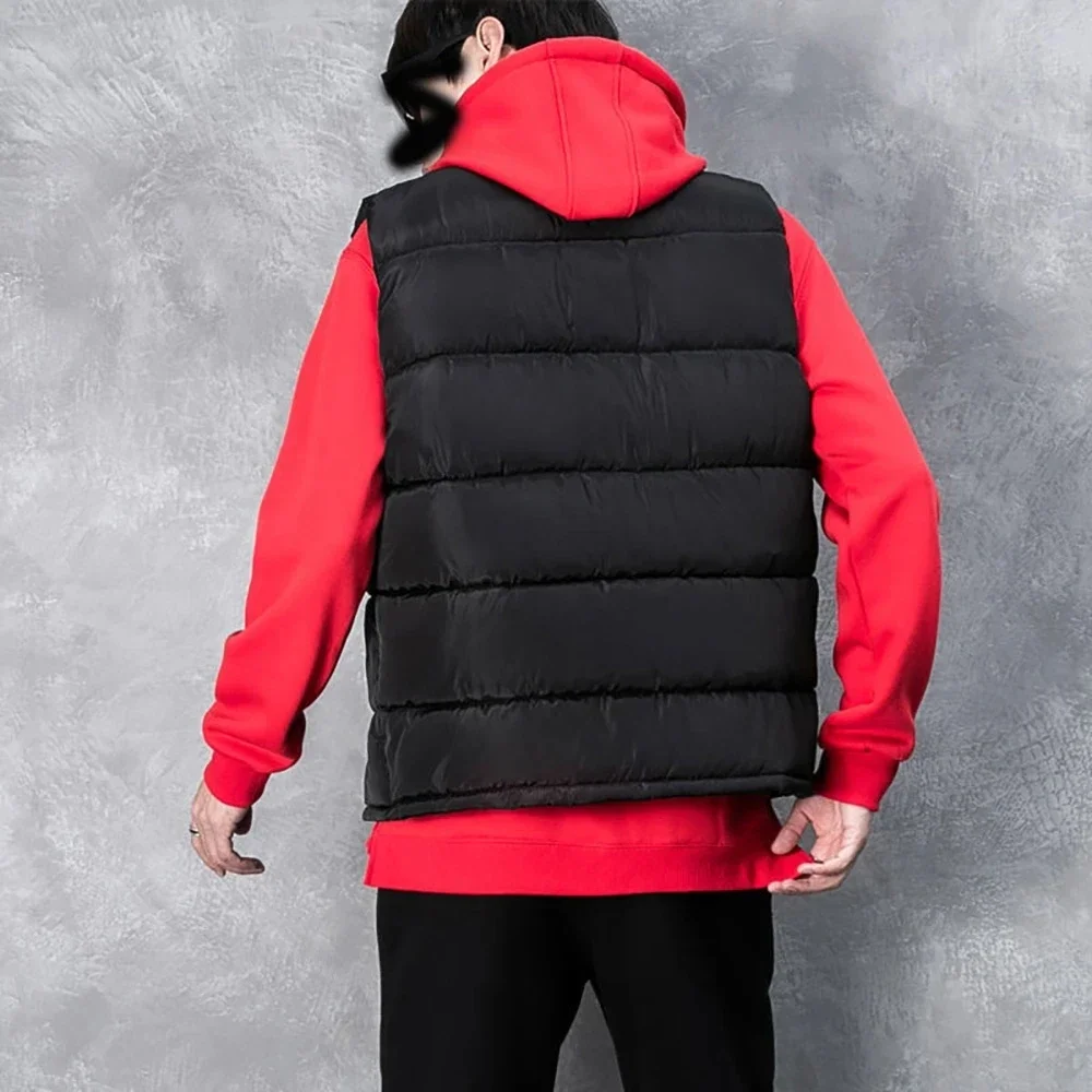 Men Slim Fit Stand Collar Sleeveless Puffer White Vest Jacket Spring Autumn Casual Waistcoat Warm Coat Trends thermal tank top