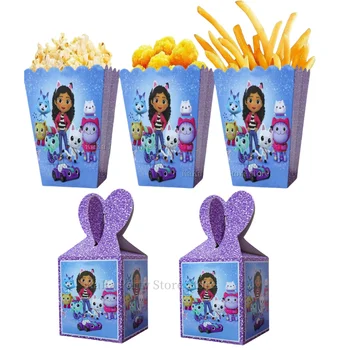 Gabby Dollhouse Candy Boxes Birthday Party Decor Popcorn Box Gift Box Cookie Chocolate Packaging Kids Favors Gift Party Supplies