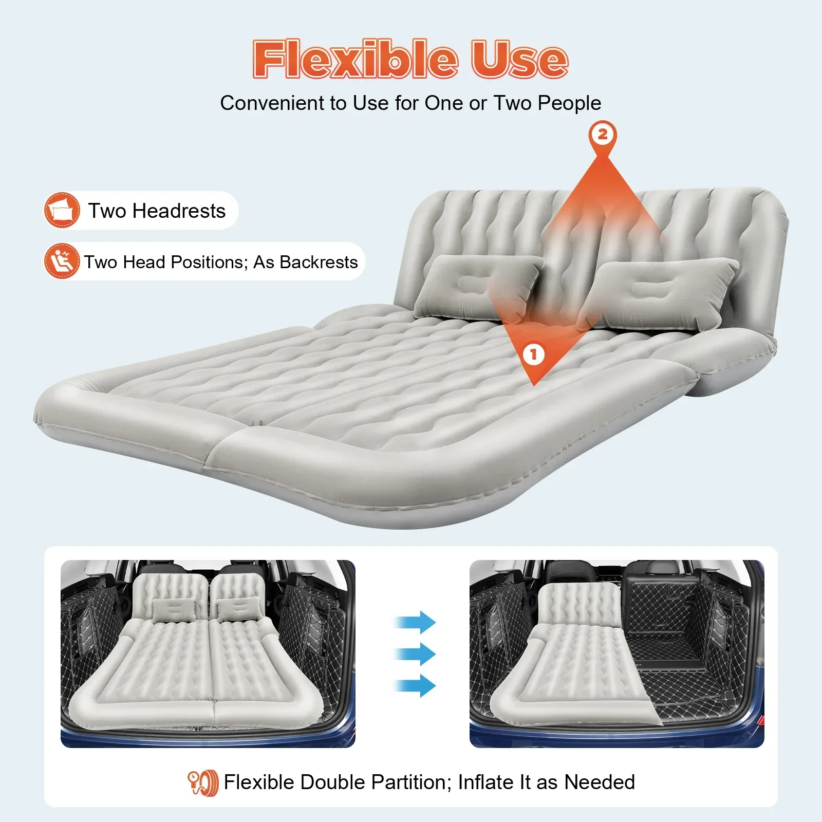Car Trunk & Back Seat Sleeping Bed,Inflatable SUV Air Mattress with Pump β Durable & Reliable, Perfect for Camping Enthusiasts 4