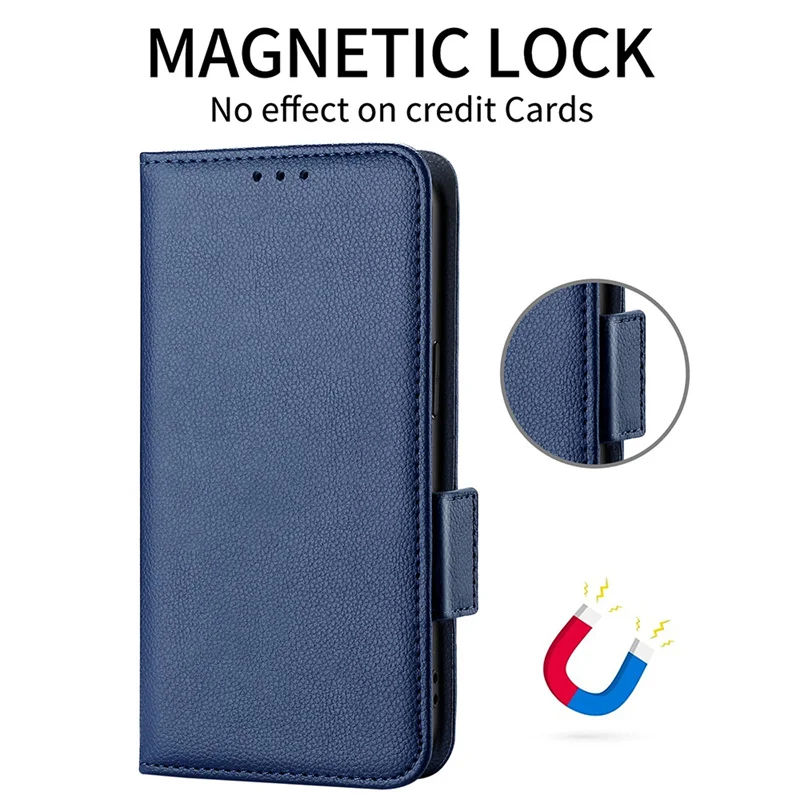 Enhanced Magnetic Wallet Phone Case with Side Buckle and Hanging Rope