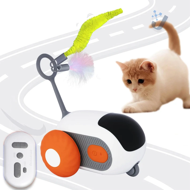 Cat Interactive Toy Smart Interactive Car Toy Automatic Moving Remote Mouse Indoor Kitty Ball Toys Controlled Car For Cats Dogs Playing Training