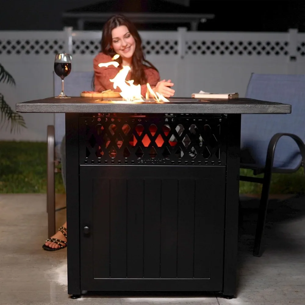 Outdoor Fire Pit, Smokeless Propane 41K BTU, 38", Mesa Cuadrada Para Hoguera 3