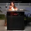 Outdoor Fire Pit, Smokeless Propane 41K BTU, 38", Mesa Cuadrada Para Hoguera 3