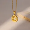99243-946795.jpg Collier géométrique en acier inoxydable pour femmes, pendentif tournesol, chaîne de clavicule, accessoires de bijoux esthétiques