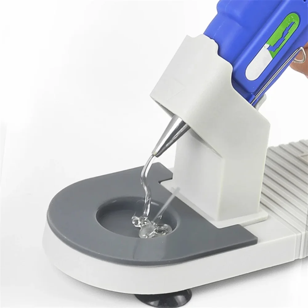Mini Hot Glue Gun Base Holder with Suction Cups Stand & Anti Stick Silicone Mat Glue Gun stand for most Mini Hot hot melt glue gun hot glue gun