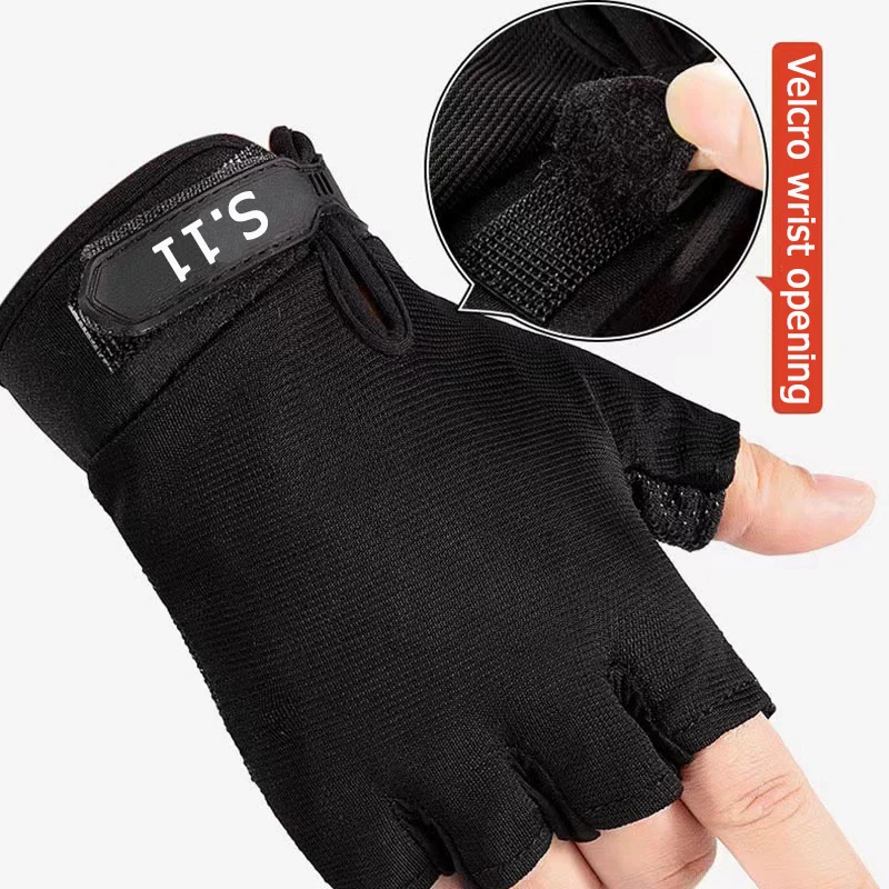 1Pair Half Finger Gloves Protective Sports Cycling Mountaineering Glove Adult Children'S Outdoor Training Fitness Tactical Glove 2