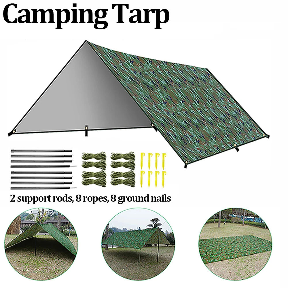 Camping Tarp, Outdoor Camping Dekzeil Luifel, Lichtgewicht Uvbestendig