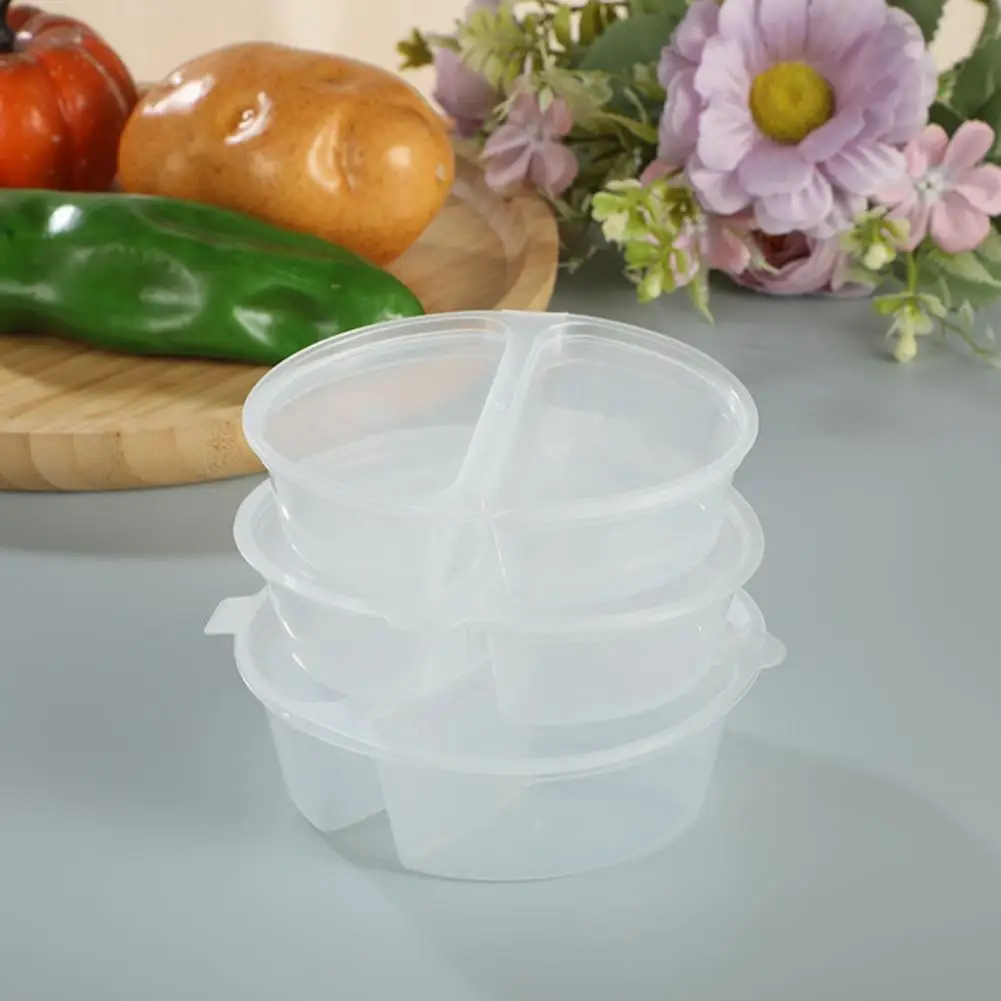 5/10/15/25Pcs Seasoning Box with Leak-proof Lid Dual-compartment Condiment Containers Disposable Reusable Sauce Container